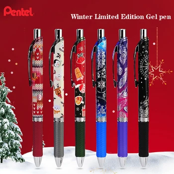 Япония Гелевые ручки Pentel BLN75 Рождественские модели Snow Season Ограниченное Тиражирование Быстросохнущая Черная ручка 0,5 мм Студенческая Ручка Канцелярские Принадлежности