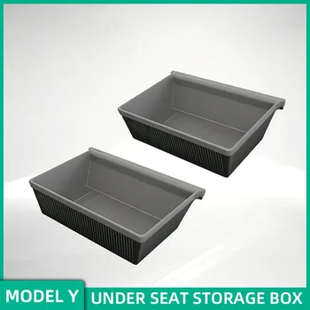 Ящик для хранения под сиденьем Поддоны для передних сидений с силиконовыми чехлами Автомобильный аксессуар для Tesla модель Y