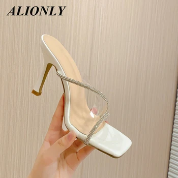 Alionly 2023 Новый модный дизайн ПВХ Желейные тапочки с открытым носком, пикантные женские Прозрачные босоножки на каблуке, туфли-лодочки, женская обувь
