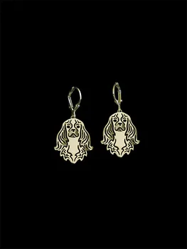 Новые Модные Уникальные Романтические Золотые Серебряные Серьги Cavalier King Charles Оптом Серьги с животными для женщин Girl Aros