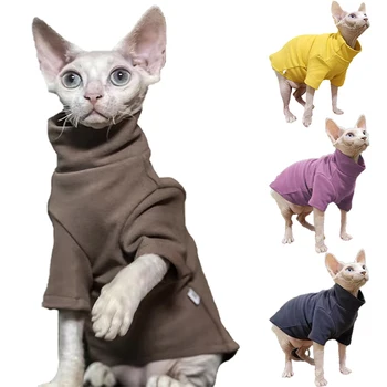Одежда для кошек Sphynx, Зимняя толстая одежда для домашних животных для маленьких собак, Пуловер для кошек, Мягкая теплая Пижама для безволосых кошек, одежда для такс