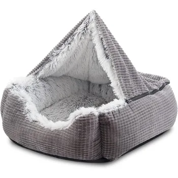 Собачьи кровати для больших, средних и маленьких собак, Прямоугольное одеяло с капюшоном для щенков, Роскошные ортопедические кошачьи кровати для домашних кошек